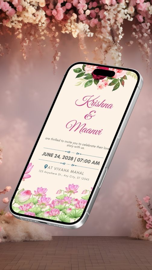 Romantic Pink Floral Wedding Reel | 100% Customizable Invite (Copy) - Image 2
