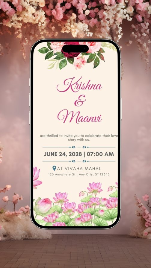 Romantic Pink Floral Wedding Reel | 100% Customizable Invite (Copy) - Image 3