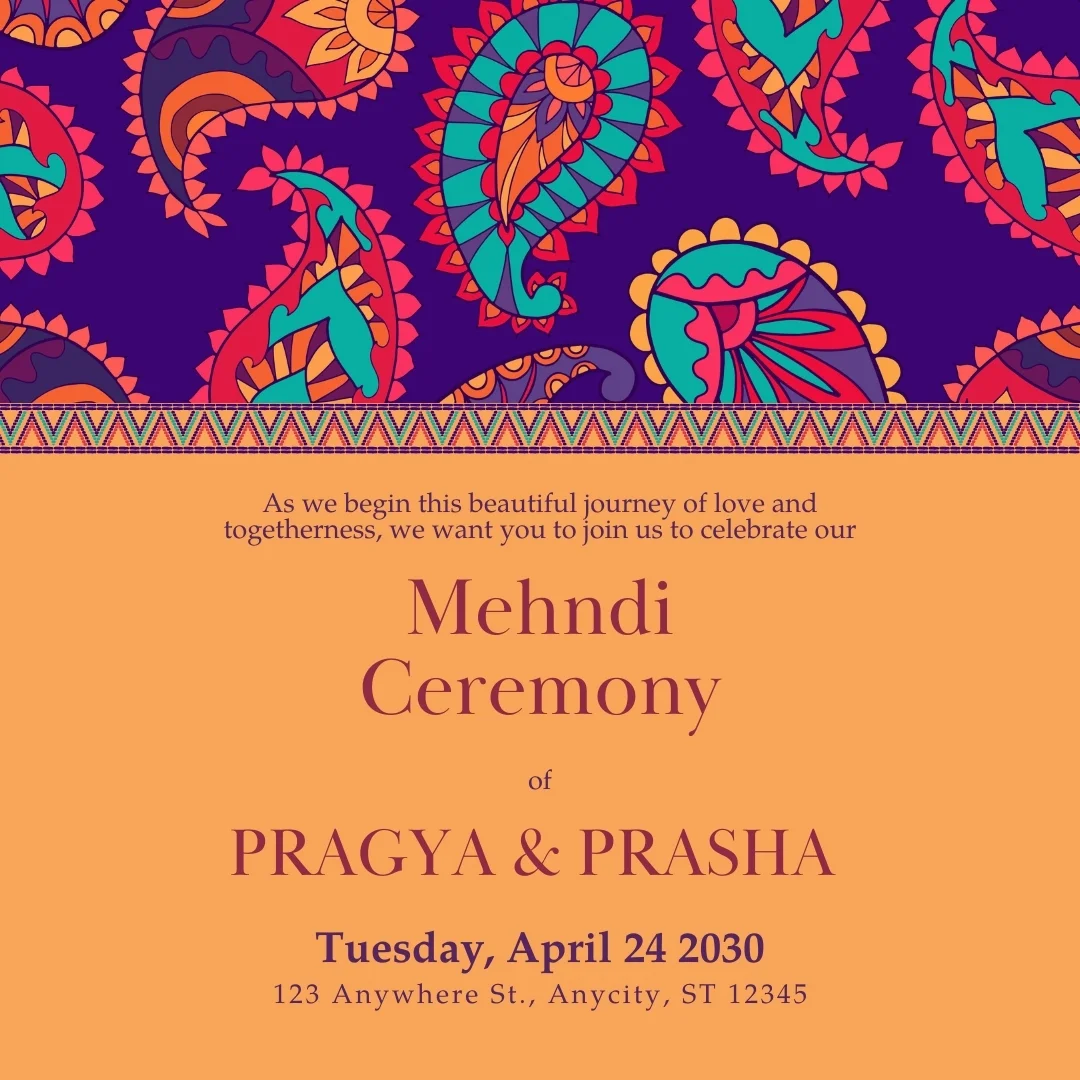 Mehndi Ceremony Invitation