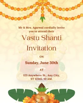 Vastu Shanti Invitation