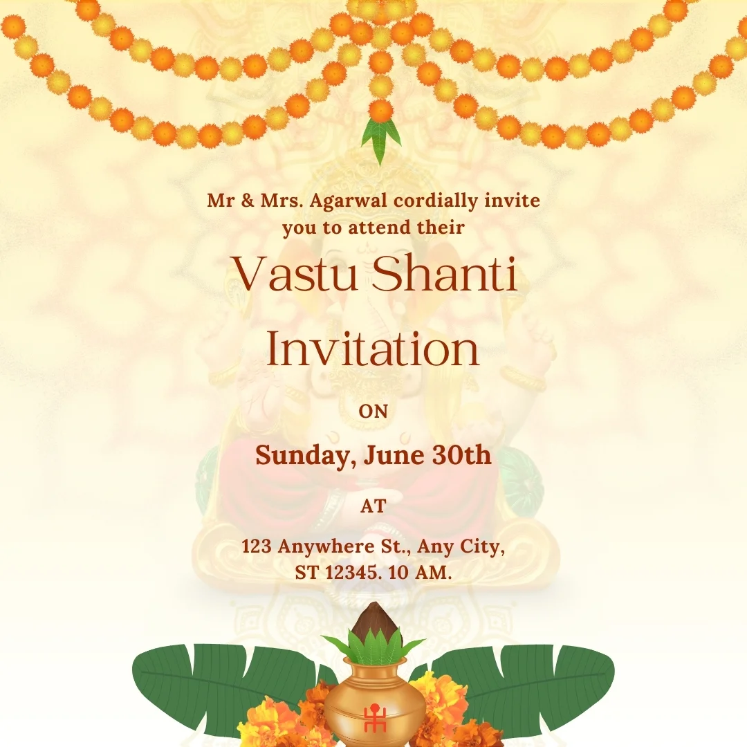 Vastu Shanti Invitation